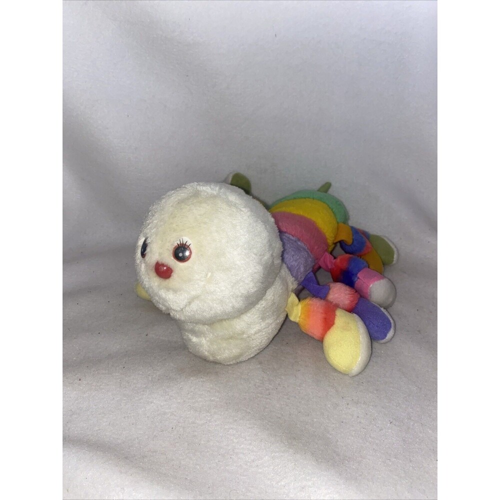 Vintage Caterpillar Rainbow Plush Stuffed Animal 80s Bug Kid Stuffy Legs
